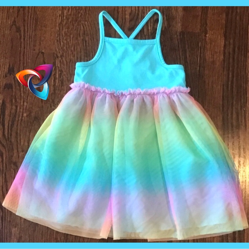 Rainbow Tulle Dress with Straps ~ Sz 3T